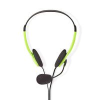 Nedis PC-Headset / Auf Ohr / Stereo / 2x 3.5 mm / Klappbarer Mikrofon / Grün