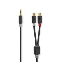 Nedis Stereo-Audiokabel| 3.5 mm Stecker| 2x Cinch Buchse| Vergoldet| 0.20 m| rund| - Cable - Audio/Multimedia