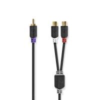 Nedis Subwoofer Kabel| RCA| 2x Cinch Buchse| Vergoldet| 0.20 m| rund| 4.0 mm| - Cable - Audio/Multimedia