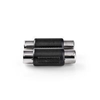 Nedis Stereo-Audio-Adapter| 2x Cinch Buchse|| Vernickelt| Gerade| ABS