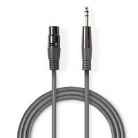 Nedis Balanced Audio-Kabel| XLR 3-Pin Buchse| 6.35 mm Stecker| Vernickelt| 1.50 m| - Cable - Audio/Multimedia