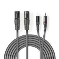 Nedis Balanced Audio-Kabel| 2x XLR 3-Pin Stecker| RCA| Vernickelt| 3.00 m|