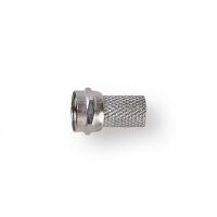 Nedis F-Stecker| gerade| Stecker| Vernickelt| 75 Ohm| Twist-on|