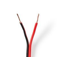 Nedis Lautsprecherkabel| 2x 0.75 mm²| CCA| 100.0 m| rund| PVC| Red Schwarz| - Extension Cable