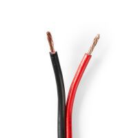 Nedis Lautsprecherkabel| 2x 2.50 mm²| CCA| 100.0 m| rund| PVC| Red Schwarz| - Extension Cable