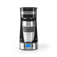 Nedis KACM300FBK - Drip coffee maker - 0.42 L - Ground coffee - 700 W - Black - Silver