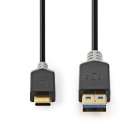 Nedis CCBW61600AT10 - 1 m - USB A - USB C - USB 3.2 Gen 1 (3.1 Gen 1) - Anthracite