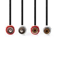 Nedis Stereo-Audiokabel / 2x RCA Stecker / 2x Cinch Buchse / Vernickelt / 5.00 m / Rund / Schwarz / Umschlag