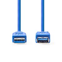 Nedis USB-Kabel| USB 3.2 Gen 1| USB-A Stecker| Buchse| 5 Gbps| Vernickelt| 2 - Cable - Digital