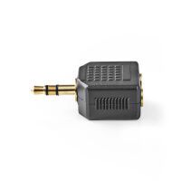 Nedis Stereo-Audio-Adapter| 3.5 mm Stecker| 2x 3.5 Buchse| Vergoldet| Gerade| ABS