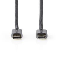 Nedis High Speed ​​HDMI ™ Kabel mit Ethernet / HDMI™ Stecker / HDMI™ Stecker / 4K@60Hz / ARC / 18 Gbps / 5.00 m / Rund / Baumwolle / Grau / Gun Metal Grau / Verpackung mit Sichtfenster