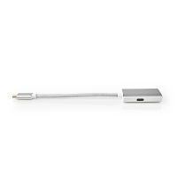 Nedis USB-C™ Adapter / USB 3.2 Gen 1 / USB-C™ Stecker / HDMI™ Ausgang / 4K@60Hz / Power delivery / 0.20 m / Rund / Vergoldet / Geflochten / Nylon / Silber / Verpackung mit Sichtfenster