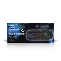 Nedis Wired Gaming Keyboard / USB 2.0 / Folientasten / LED / US international / US-Layout / Stromversorgung über USB / Netzkabellänge: 1.50 m / Gaming