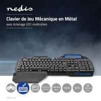 Nedis Wired Gaming Keyboard / USB / Mechanische Tasten / RGB / Französisch / FR-Layout / Stromversorgung über USB / Netzkabellänge: 1.70 m / Gaming