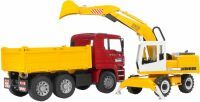 Bruder 02751 MAN TGA Kipper und Liebherr Schaufelbagger