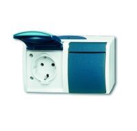 BUSCH JAEGER 20/2 EBW-53 - CEE 7/3 - 2P+E - Blue - White - IP44 - 250 V - 16 A