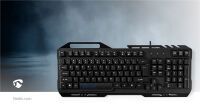 Nedis Wired Gaming Keyboard / USB 2.0 / Folientasten / LED / US international / US-Layout / Stromversorgung über USB / Netzkabellänge: 1.50 m / Gaming