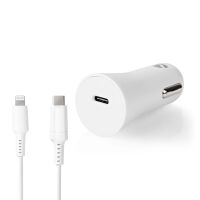 Nedis Auto-Ladegerät / 20 W / 1.67 / 2.22 / 3.0 A / Anzahl der Ausgänge: 1 / Port Type: USB-C™ / Lightning 8-Pin (Lose) Kabel / 1.00 m / Automatische Spannungswahl