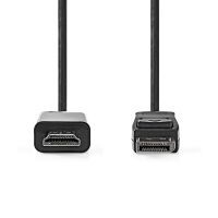 Nedis Displayport-Kabel / DisplayPort Stecker / HDMI™ Stecker / 4K@30Hz / Vernickelt / 1.00 m / Rund / PVC / Anthrazit / Box