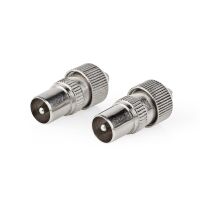 Nedis IEC Coax Stecker| gerade|| Vernickelt| 75 Ohm| Schraube|