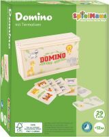 VEDES Großhandel GmbH - Ware SpielMaus Holz Domino mit Tiermotiven, 28 Teile