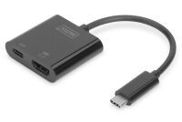 DIGITUS Adapter USB3.0/C -> HDMI + USB/C   4K        schwarz (DA-70856)