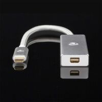 Nedis USB-C™ Adapter / USB 3.2 Gen 1 / USB-C™ Stecker / DisplayPort Buchse / 0.20 m / Rund / Vergoldet / Geflochten / Nylon / Silber / Verpackung mit Sichtfenster