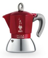 Bialetti Moka induction - Moka pot - 0.4 L - Red - Silver - Aluminium - 2 cups - Induction mocha