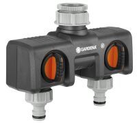 Gardena Twin-Tap Connector - Black,Orange