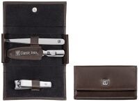 Zwilling CLASSIC INOX Druckknopf-Etui, braun, 3-tlg. Kosmetikprodukte