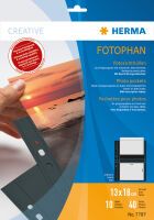 HERMA Fotophan transparent photo pockets 13x18 cm landscape black 10 pcs. - 130 x 180 mm - Transparent - Polypropylene (PP) - Landscape - 230 mm - 310 mm