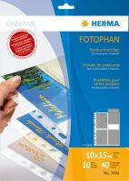 HERMA Pockets for postcards - transparent film 10 pcs. - Transparent - Polypropylene (PP) - 100 x 150 mm - 235 mm - 312 mm