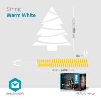 Nedis SmartLife Weihnachtsbeleuchtung / Schnur / Wi-Fi / Warmweiss / 400 LED's / 20.0 m / Android™ / IOS