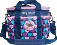  Putztasche -Funny Horses Hearts- dunkelblau