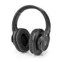 Nedis Drahtlose Over-Ear-Kopfhörer / max. Batteriespielzeit: 7 Std / Eingebautes Mikro / Drücken Sie Strg / Stimmkontrolle / Lautstärke-Regler / Schwarz