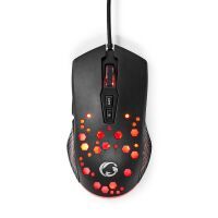 Nedis Gaming Mouse / Verdrahtet / 800 / 1200 / 2400 / 3200 / 4800 / 7200 dpi / Einstellbar DPI / Anzahl Knöpfe: 7 / Programmierbare Tasten / Rechtshändig / 1.50 m / RGB