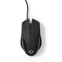 Nedis Gaming Mouse / Verdrahtet / 1200 / 2400 / 4800 / 7200 dpi / Einstellbar DPI / Anzahl Knöpfe: 6 / Programmierbare Tasten / Rechtshändig / 1.50 m / Ohne Beleuchtung