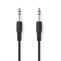 Nedis Stereo-Audiokabel / 6.35 mm Stecker / 6.35 mm Stecker / Vernickelt / 2.00 m / Rund / Schwarz / Label