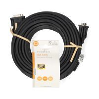 Nedis VGA-Kabel / VGA Stecker / VGA Stecker / Vernickelt / Maximale Auflösung: 1280x768 / 10.0 m / Rund / ABS / Schwarz / Label