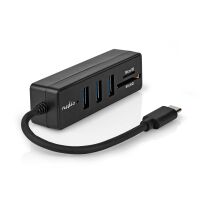 Nedis USB-Hub / 1x USB-C™ / 3x USB A Buchse / 5-Port port(s) / USB 3.2 Gen 1 / Stromversorgung über USB / 5 Gbps / SD & MicroSD