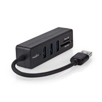 Nedis USB-Hub / USB-A Stecker / 3x USB A Buchse / 5-Port port(s) / USB 3.2 Gen 1 / Stromversorgung über USB / 5 Gbps / SD & MicroSD