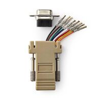 Nedis Serieller Adapter / Adapter / D-SUB 9-Pin-Buchse / RJ45 Buchse / Vernickelt / Elfenbein / Box