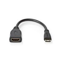 Nedis High Speed ​​HDMI ™ Kabel mit Ethernet / HDMI™ Mini Stecker / HDMI™ Ausgang / 4K@30Hz / 10.2 Gbps / 0.20 m / Rund / PVC / Schwarz / Box