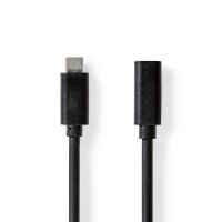 Nedis USB-Kabel / USB 3.2 Gen 1 / USB-C™ Stecker / USB-C™ Buchse / 4K@60Hz / 5 Gbps / Vernickelt / 2.00 m / Rund / PVC / Schwarz / Box