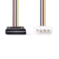 Nedis Interne Stromkabel / Molex Stecker / SATA 15-Pin-Buchse / Vergoldet / 0.15 m / Rund / PVC / Mehrfarbig / Box