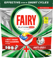 Fairy Platinum Plus All In One Anti-Schleier Spülmaschinentabs, Zitrone, 75 Tabs