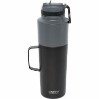 Asobu Twin Pack Bottle with Mug Schwarz, 0.9 L + 0.6 L Trinkflaschen