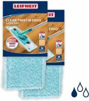 Leifheit 2er Set Wischbezug Clean Twist Ergo M super soft Wischer Ersatzbezug