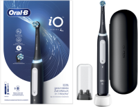 Oral-B iO 4 iO4 Elektrische Zahnbürste/Electric Toothbrush, Magnet-Technologie, 4 Putzmodi für Zahnpflege, Reiseetui, Designed by Braun, matt black