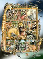 Ravensburger 12000862 Puzzle Tiere im Regal 100 Teile XXL